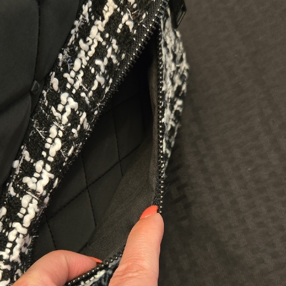 Badgley Mischka Black Quilted Backpack with Tweed Accent main image 7